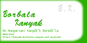 borbala kanyak business card